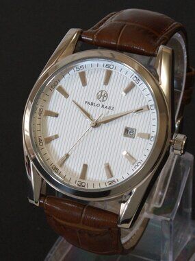 Men's Contemporary Dress Textured Dial Raised Indices Date Complication 41mm